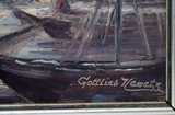Gottléeb Nemetz Sailboats, Oil on Board