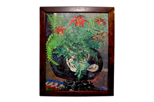 Beata Beach Porter Wood Lilies Oil Painting