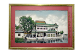Chinese Embroidered and Painted Silk, Paddleboat, River Scene