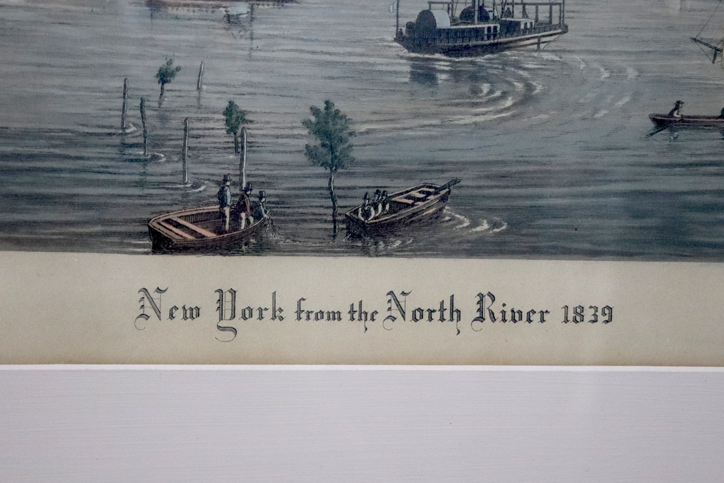 Raoul Varin, Aquatint, New York from the North River, 1839. Signed.