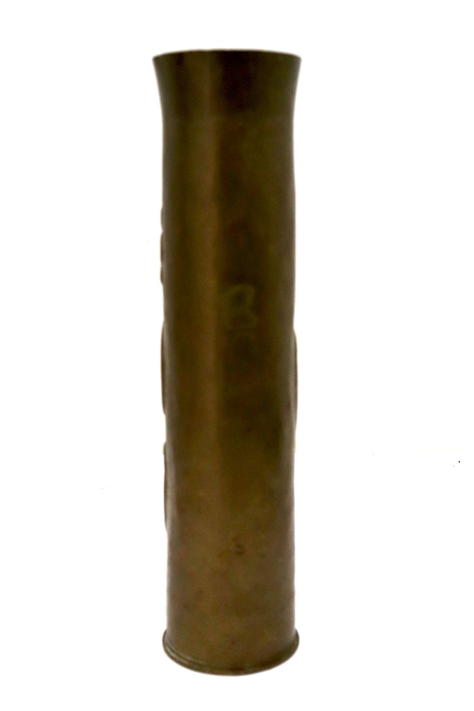Trench Art Brass Artillery Shell Vase with Flower Decoration
