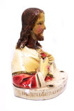 Circa 1930s Jesus Sacred Heart Shrine Chalkware Religious Statue Bust