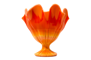 L.E. Smith Bittersweet Slag Glass Footed Bowl