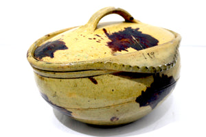 19th C Spongeware Tureen/Lidded Bowl