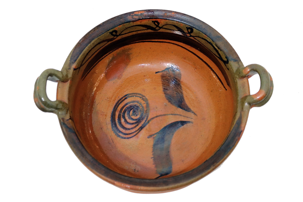 Mexican Folk Art Terracotta Pottery Bowl